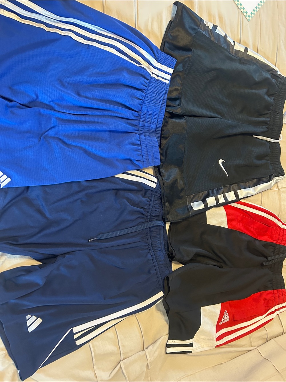 adidas & Nike Kids Blue and Navy Athletic Shorts Pack